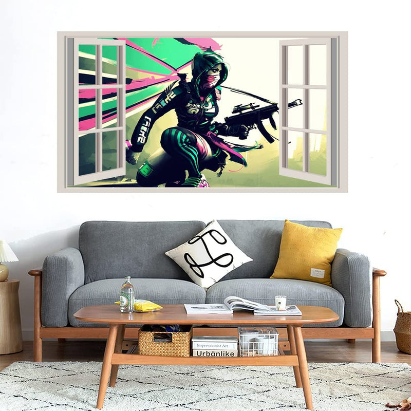 GADGETS WRAP Printed Wall Decal Sticker Fake Window Style Decal (90cm x 50cm) - Women Killer