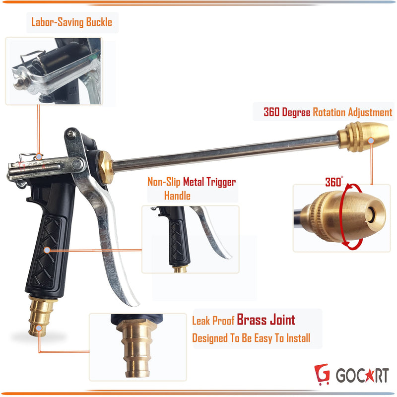 GOCART WITH G LOGO High Pressure Brass Nozzle water sprayer Car/Bike/Gardening Wash