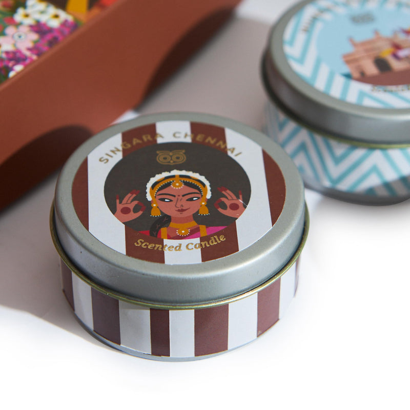 Cities of India Tin Candles Gift Box | Set of 4