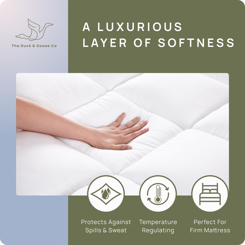 Extra Thick Mattress Topper Full XL for Firm Mattress, Extra Long 54x80 Plush & Soft Pillow Top Bed Topper for Cloud-Like Sleep & Back Pain, Overfilled Thick Mattress Pad, Fit to 6”-22”Mattress