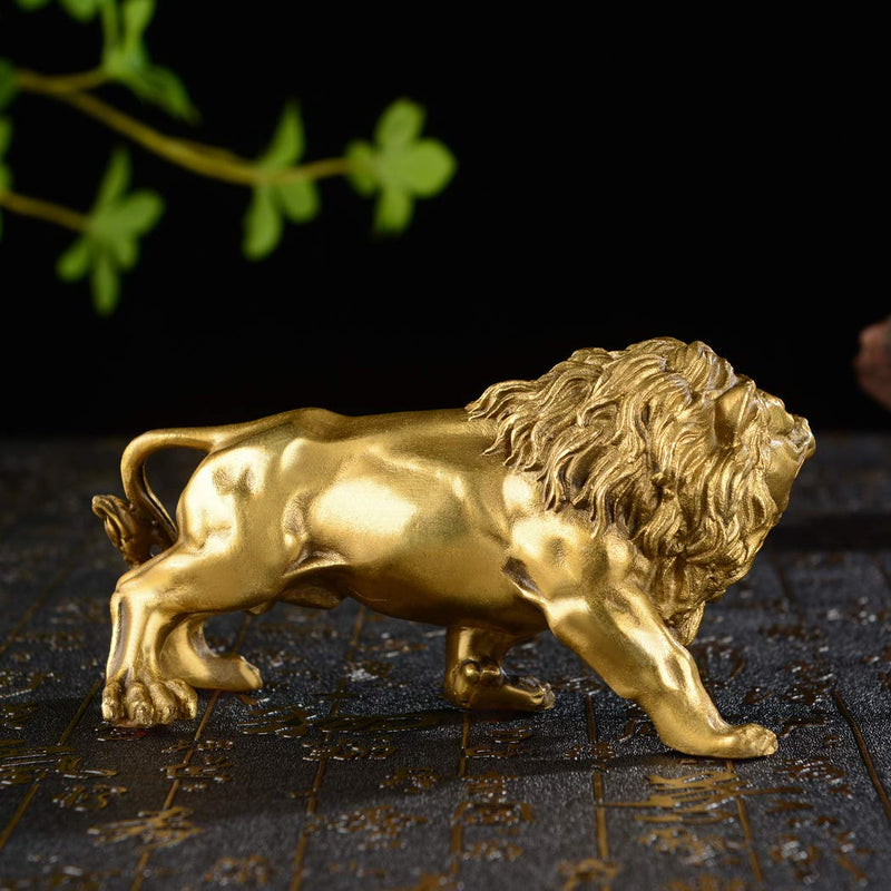 Chinese Fengshui Handmade Brass Magical and Noble Lion Statue Home Decor Housewarming Gift