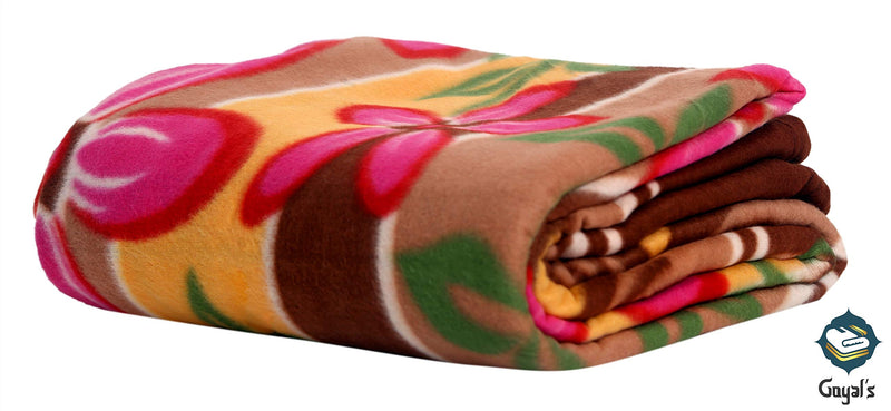 GOYAL'S Printed Fleece Single Bed All Season Blanket/Comforter/Dohar 250TC, 58x88 Inch - Pack of 5