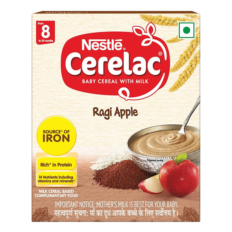 Nestle Cerelac Baby Cereal with Milk , Ragi Apple , From 8 to 24 Months ,Stage 2, Source of Iron & Protein , 300g