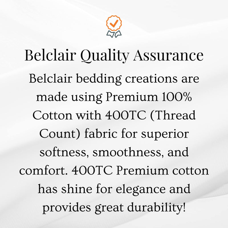 Belclair 400 Thread Count 100% Cotton Solid Bedsheet for King Bed Hotel Quality Plain Cream King Double Elastic Fitted Bedsheets with 2 Pillow Covers - (King Size 72x78 Inch)