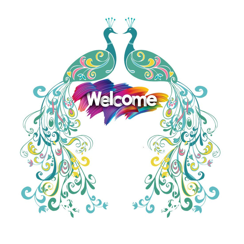 Rangoli Model Number: Peacock Welcome 595 Vinyl Birds Wall Sticker (1.96 X 20.86 X 1.96 Inches, Multicolour)