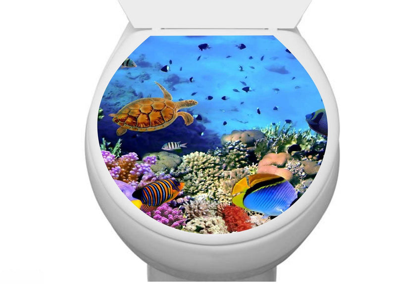 Asmi collection Vinyl Animals Toilet Seat Sticker, 33.3 x 38 cm, Multicolour