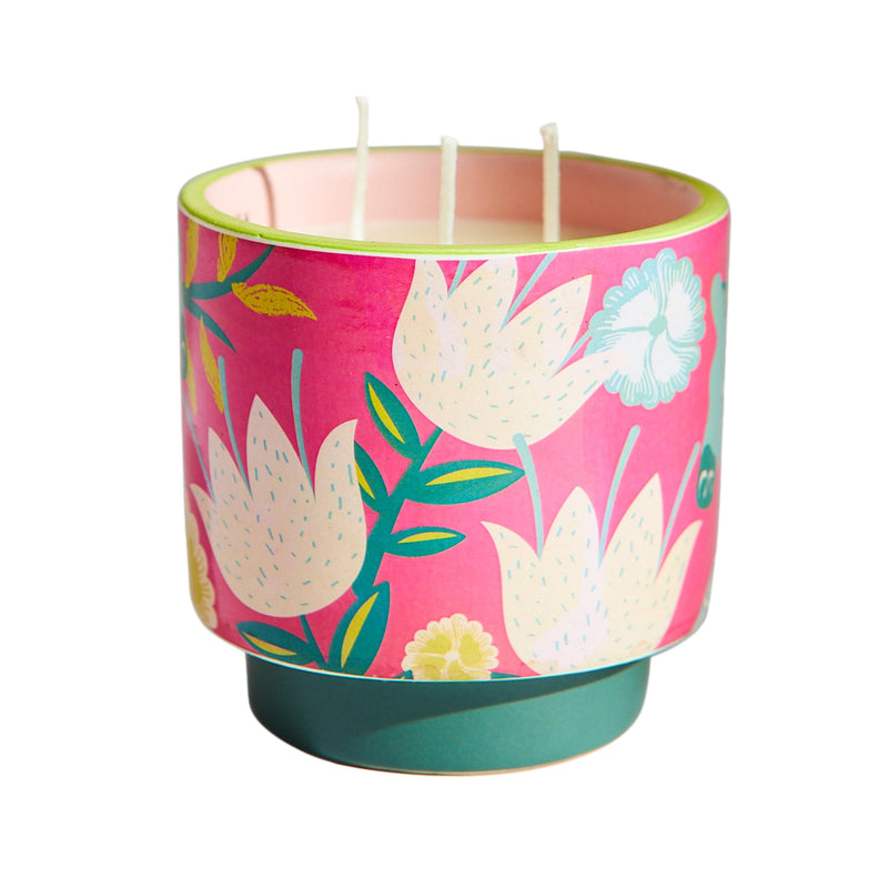 Chumbak's Jasmine Tea Soy Wax Candle| Perfumed Candle | Ceramic Jar