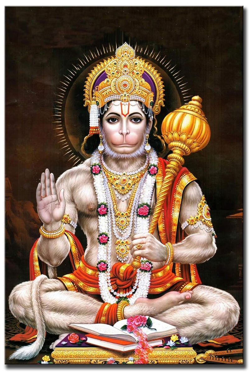 Wallpics® Loard Hanuman Waterproof Vinyl Sticker Poster for Home Decor (20 x 30 inch)