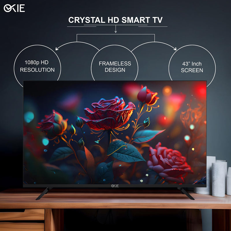 Okie TV 109 cm (43 Inch) HD Smart LED TV BCDH-43A (Black)
