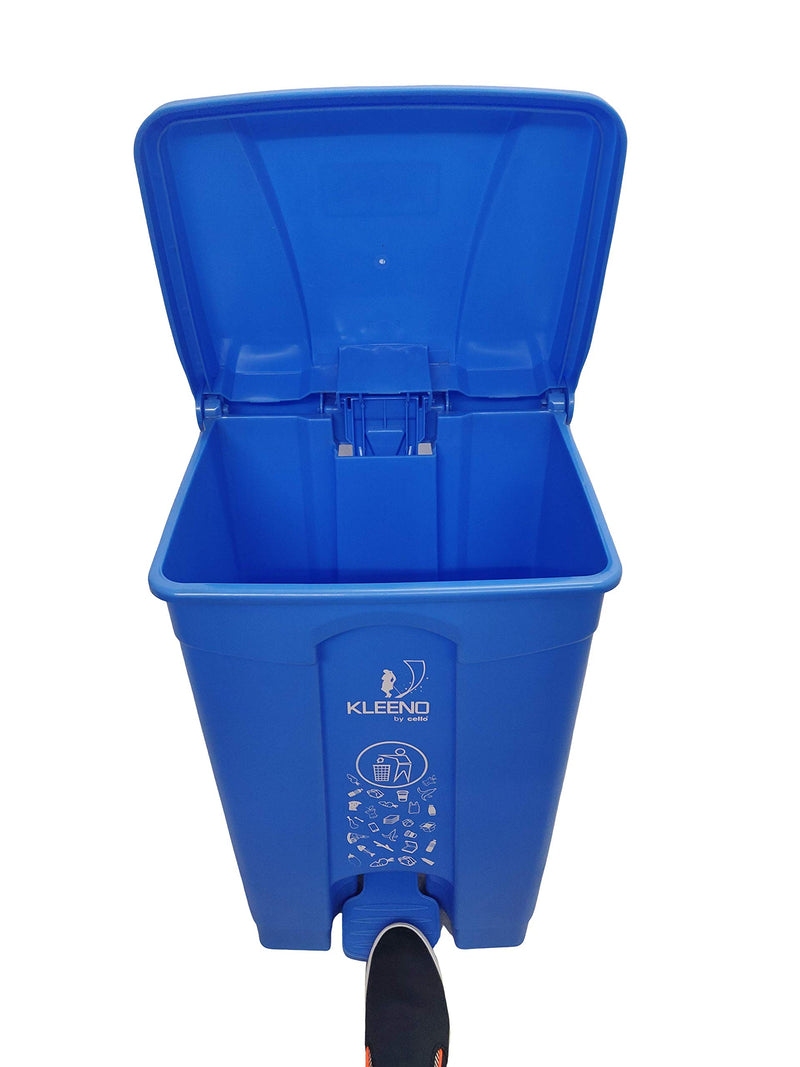 Cello Strong Plastic Step-On Pedal Garbage Dustbin (60 Ltr, Blue)