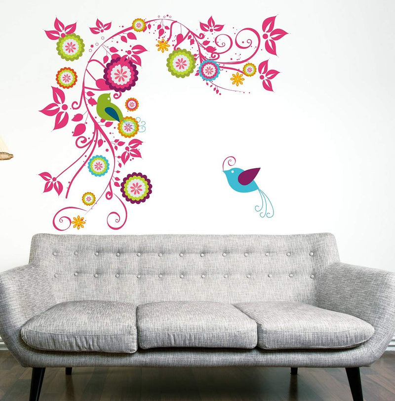 Tuffuk Flower Large Vinyl Wallstickers for Home Decorations (60 cm x 70 cm)5TZ082