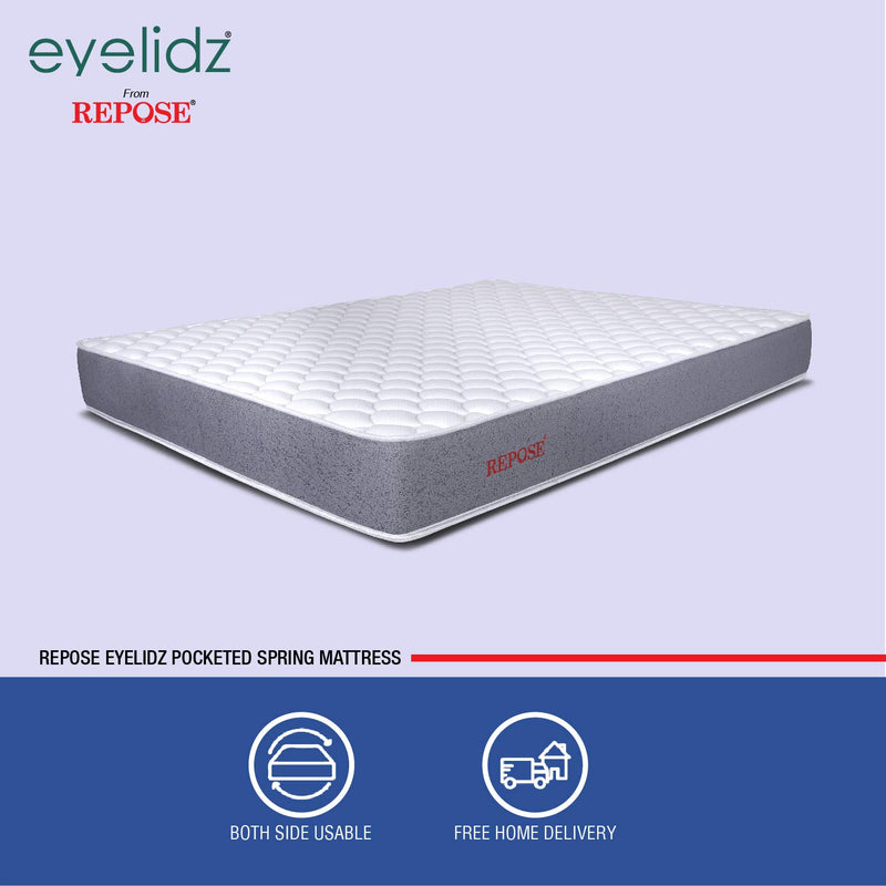 Repose Eyelidz Premium Edge Protected Pocketed Spring Mattress (Double, 75X48X6)