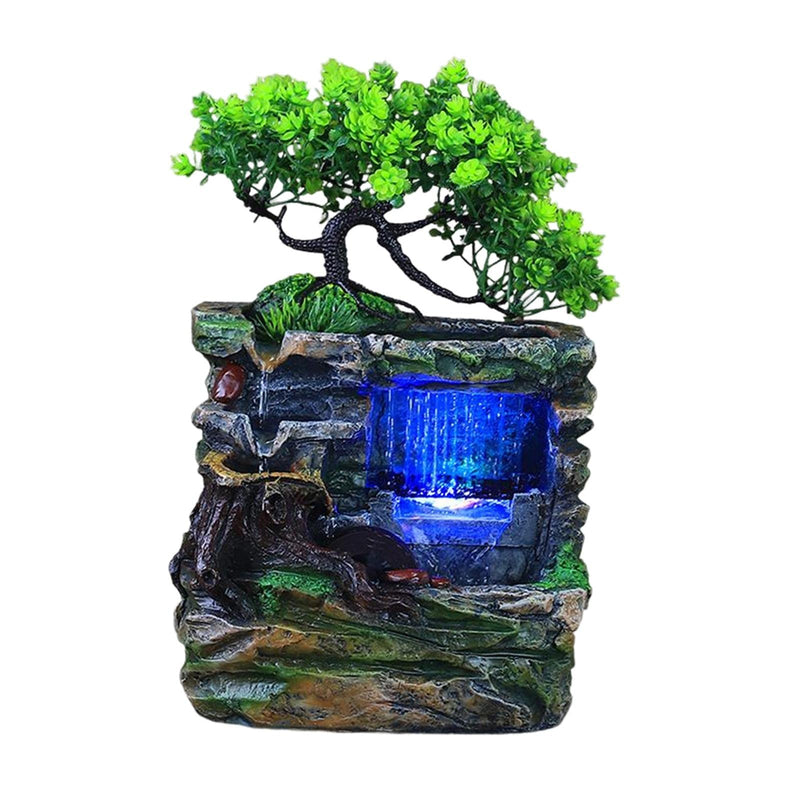 CALANDIS® Indoor Water Fountains Rockery Landscape Desk Waterfall Fountain Decor No Fog | 1 Tabletop Fountain 1 Water Pump