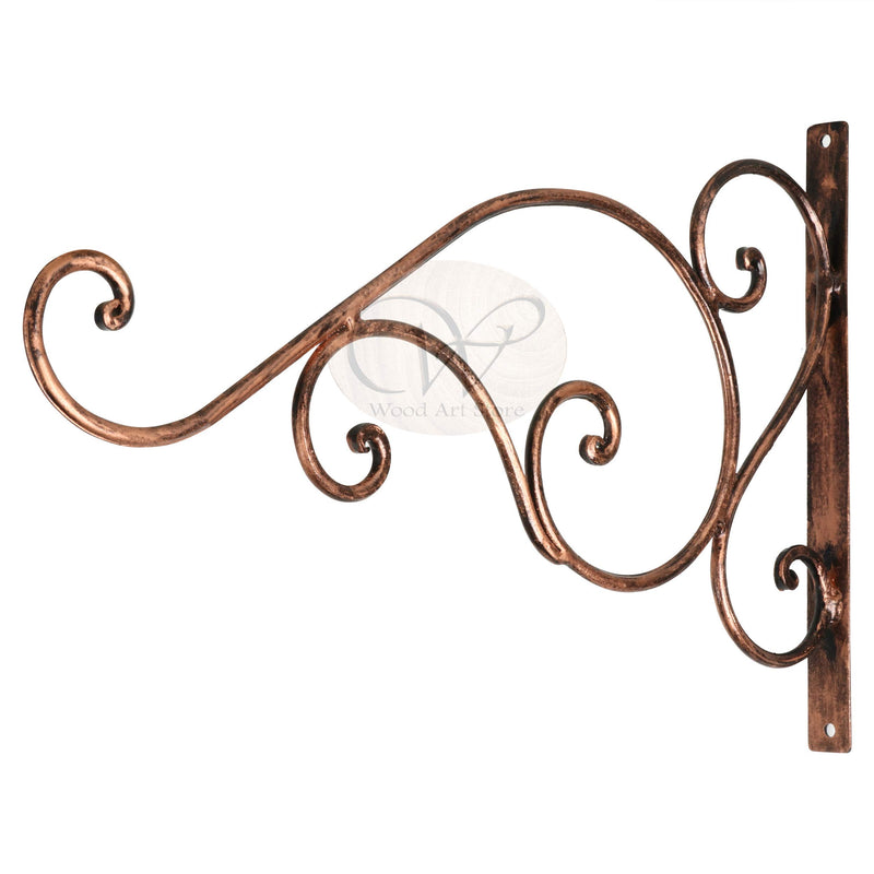 Wood Art Store copper Antique Wall Bracket for Bird Feeders & Houses Planters Lanterns Wind Chimes Hanging Baskets Ornaments String Lights (Cooper antique)