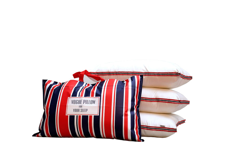 Dreamie England Pillow Quality Soft Polyester Cus Fiber Pillow 100% Breathable Cotton Cover Skin-Friendly, England Pillow. (Full Border England Pillow)