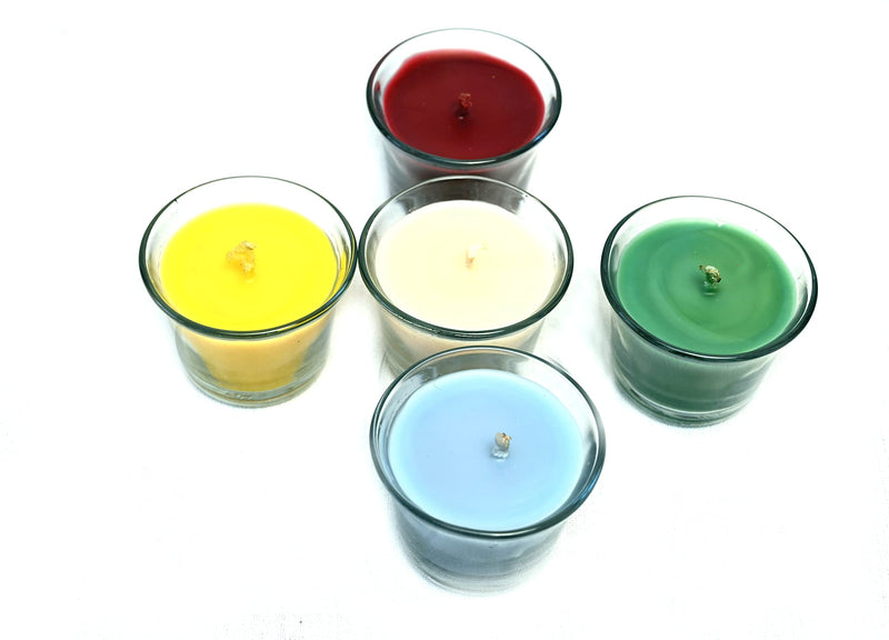 Amyjons Small Glass Jar Candles Smokeless Scented Candles for Home Décor Birthday Diwali Decoration, Cedarwood, Vanilla, Lemon, Lavender, Ocean Breeze Fragrance, 8 Hours Burning Time (Pack of 5)