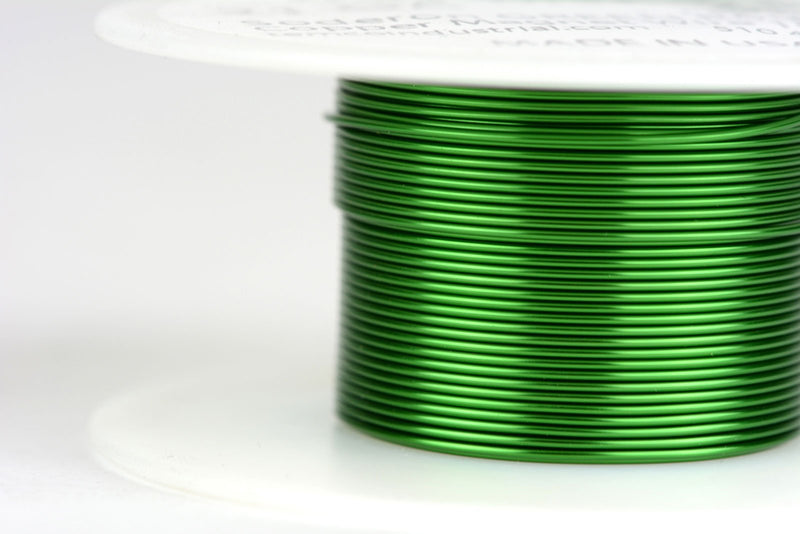 TEMCo 21 AWG Copper Magnet Wire - 2 oz 49 ft 155°C Magnetic Coil Green