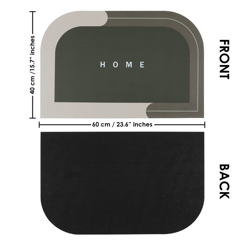 Story@Home Silicone Mat Non-Skid Bottom Rectangular Shape Bathroom Mat Pack Of 1 Solid Sophistication Silver Mist