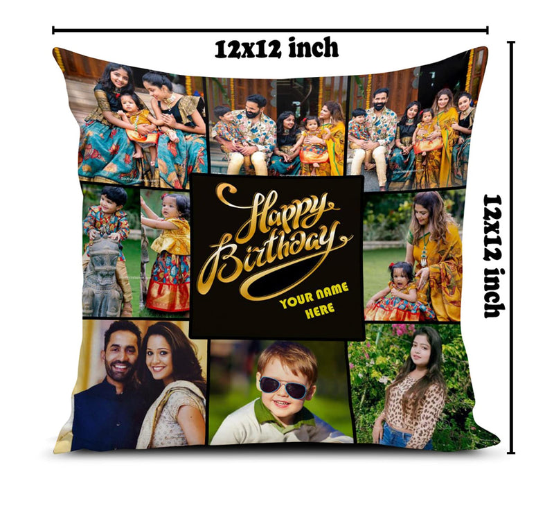 MUKESH HANDICRAFTS Photo Cushion/Pillow for Gift to Husband,Wife,Mother,Father,Girl, Boy,Best Friend On Birthdays,Valentine,Rakhi with Filler 12X12 Inches, Multi, Style 34(Polyester)