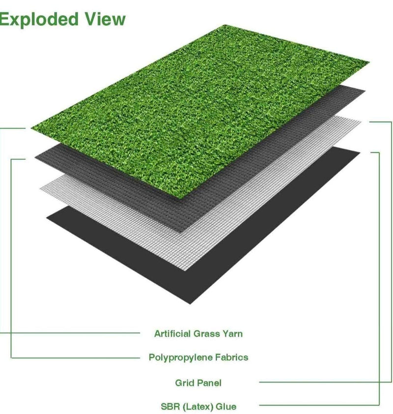 Comfy Home Artificial Grass Carpet (Natural Green)