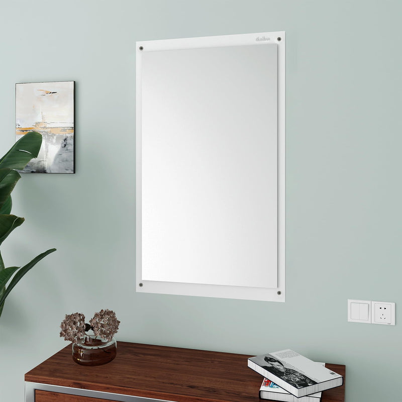 Anikaa Marcos Engineered Wood Wall Dressing Mirrors Dressing Table with Mirror for Bedroom, Living Room - Matte Finish (White) D.I.Y