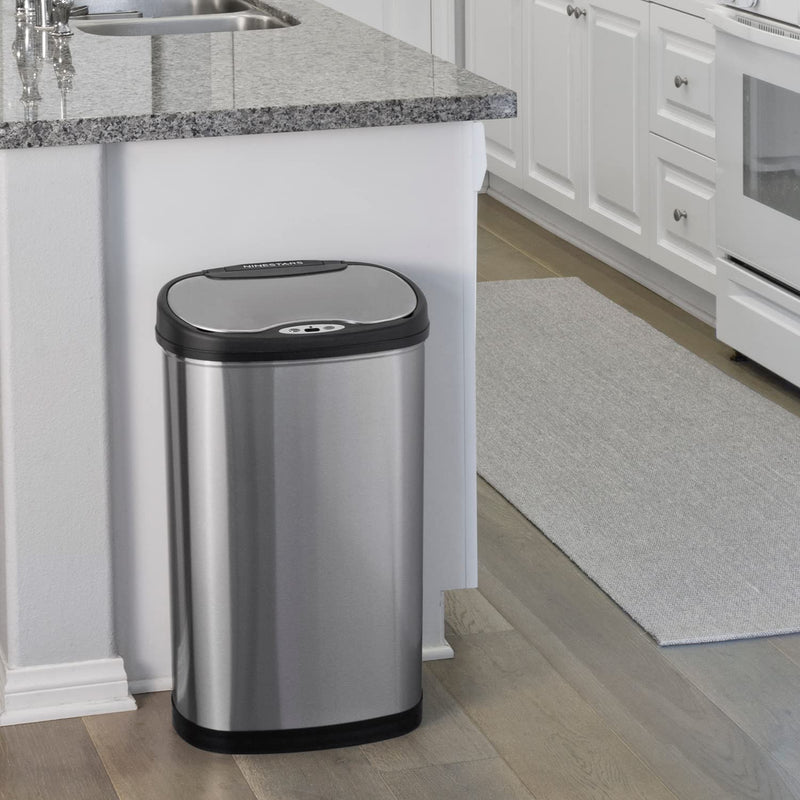 Nine Stars DZT-50-13 Infrared Touchless Stainless Steel Trash Can, 13.2-Gallon by Ninestars