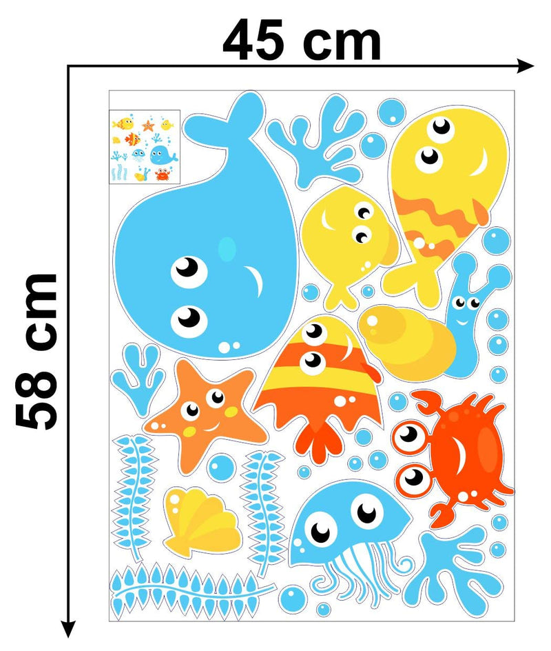 Delight Art Sea Animal Design Wall Sticker Size - (69 * 69) cm Model id - (DAMC00394L)