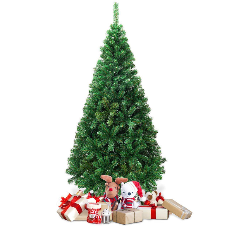 6 feet Christmas Tree Xmas Tree with Solid Iron Metal Legs,Light Weight, Perfect for Christmas Decoration (Green, 6 FEET)