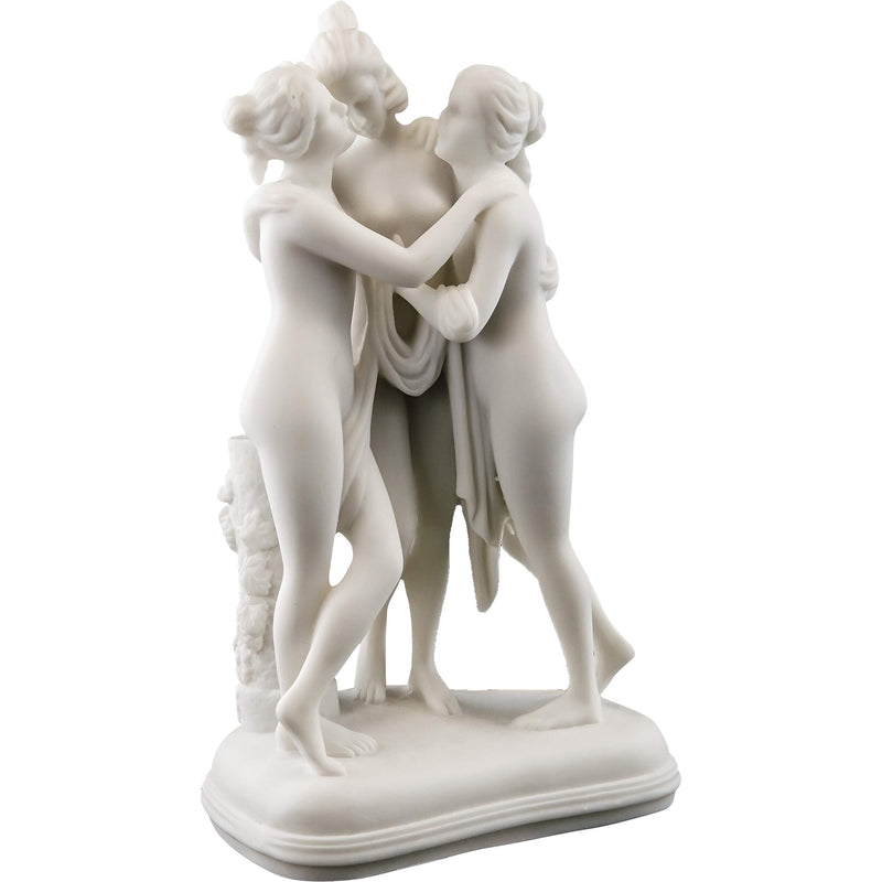 Top Collection The Three Graces Statue- Daughters of Zeus Greek Sculpture in White Marble Finish-Roman Goddesses of Beauty, Charm, and Creativity- 9.5-Inch Figurine