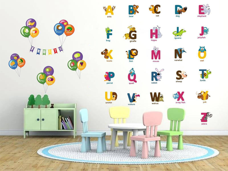 Wall Decals ' English and Tamil Letters Combo'Wall Stickers |PVC Vinyl | Multicolour