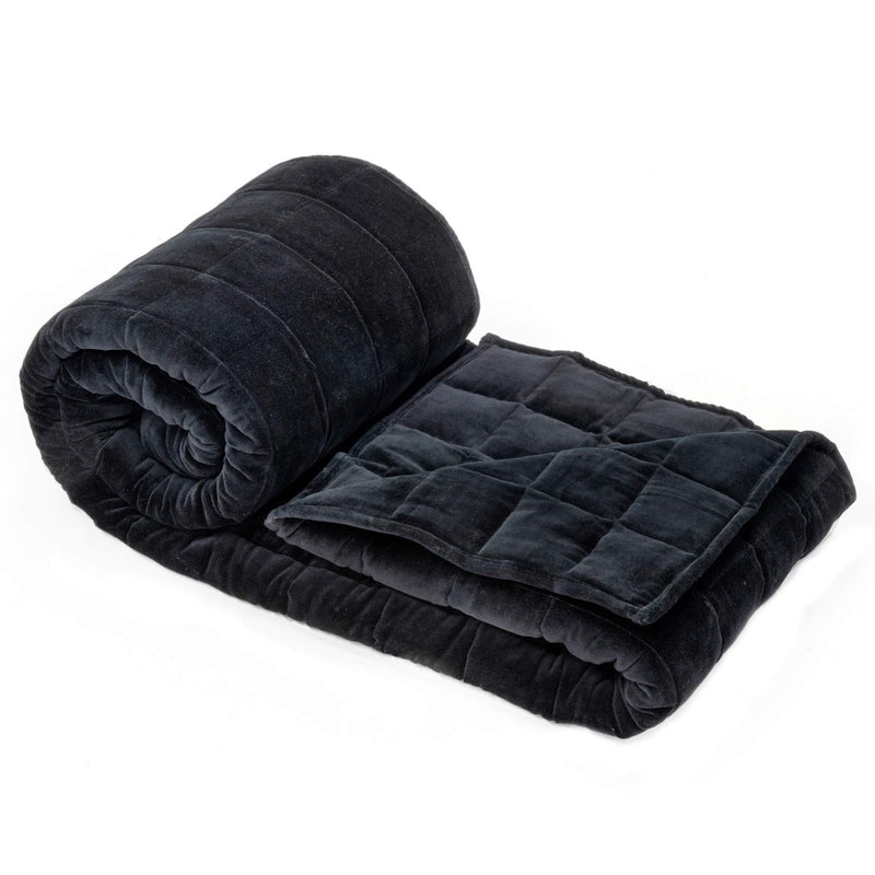 BlackMagic - Soft Velvet Weighted/Gravity Blanket in a Standard Size 50"x75", breathable