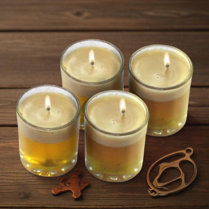 TAHA VENTURES Scented Golden Candles Best for Gifting |Unique Design with 20 Hours Burning time|100 Grams Each Set of 4 (5.8 W* 5.8H cm)