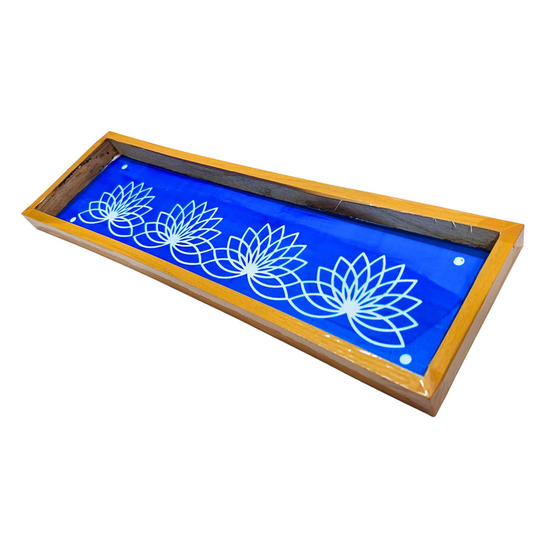 Anciently Lotus Padmam Border Rangoli Stencil Wooden, Rangoli Sacha Wooden, 1 Piece (17x5 Inches)