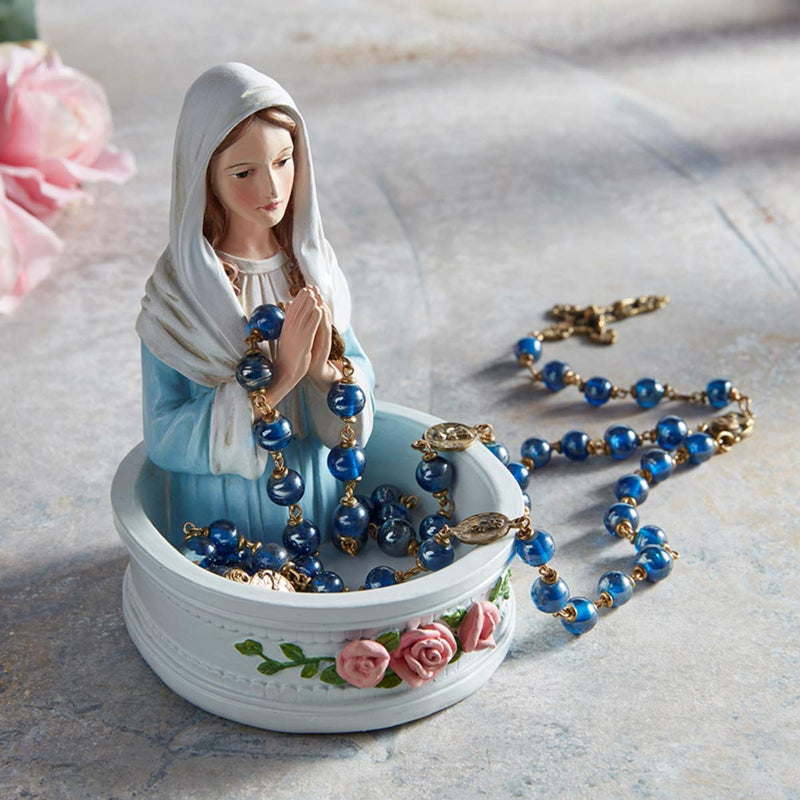 Autom Religious Madonna Rosary Holder Statue, 5 Inch