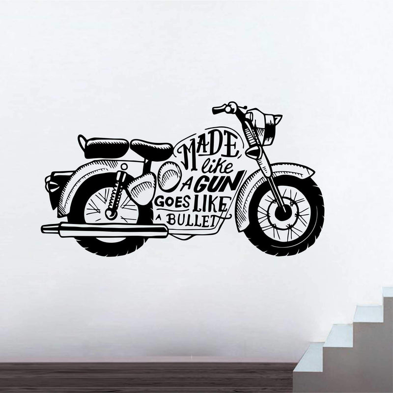 Wall Attraction Bullet bikeWall Sticker for Home Decoration & Decal Size -55cmX101cm