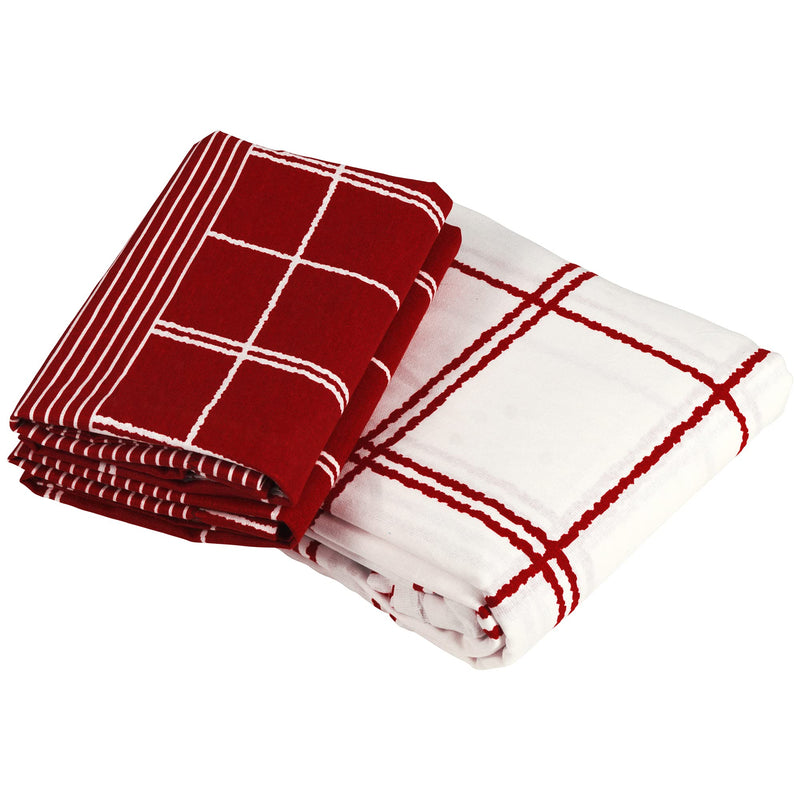 Story@Home Majestic Collection, 100% Cotton Bedsheet for King Bed Checks Design | 1 King Size Bedsheet with 2 Pillow Covers | 152 TC (270 x 270 cm, White & Red) | Perfect for Festive Gifting bedsheet