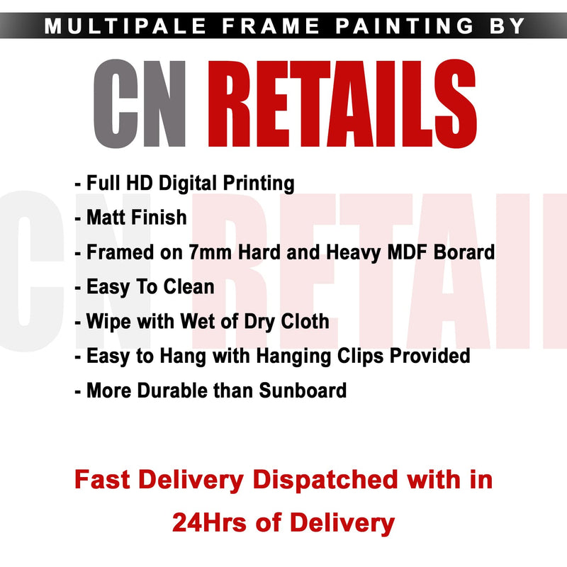 CN RETAILS Abstract Painting, Jesus The Last Supper, wood art framed Painting for home décor Synthetic Solid Wooden Frame, (Multicolour, 42cmx58cm) 1420_03