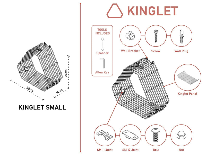 Meshable Kinglet Wall Shelves | Display Storage Rack for Home Decor | Artistic Design Metal Wall Shelf | Organize & Showcase in Style with Multipurpose Wall Mount Shelf - White (Pack of 1 - Small)