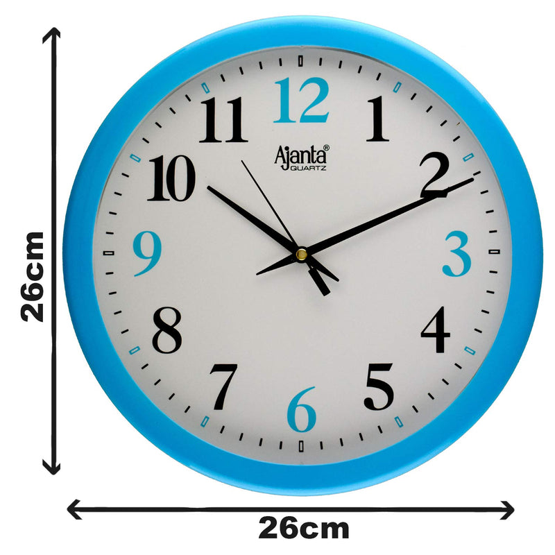 Ajanta Plastic Square Wall Clock for Home/Kitchen/Living Room/Office (Blue, Step Movement) - Analog, 40 Mm, 26 Cm
