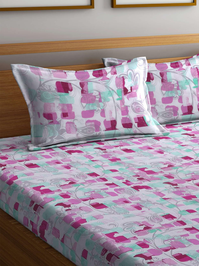 Bombay Dyeing 100% Pure Cotton California (Super) King Size BedSheet (274x274 cm or 108x108 Inch or 9x9 Foot Approx) with Two Pillow Covers