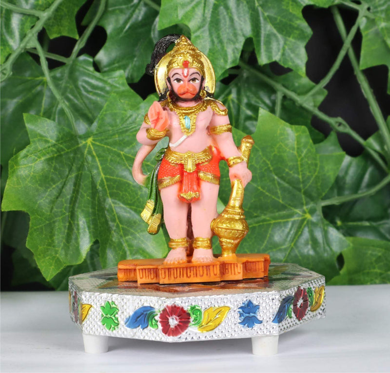 ASHIRWAD Polyresin Idol of Hanuman ji, Statue, Murti of Different Sizes for Home Temple (Hanuman ji-02)