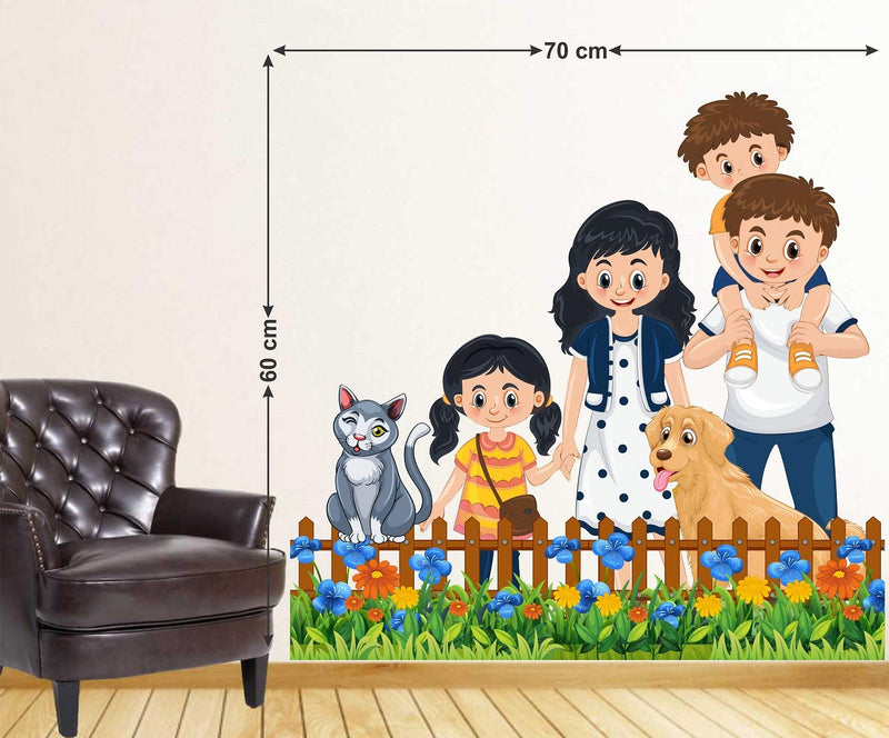 Tuffuk Happy Family Large Vinyl Wallstickers for Home Decorations(70 cm x 60 cm)5TZ0174