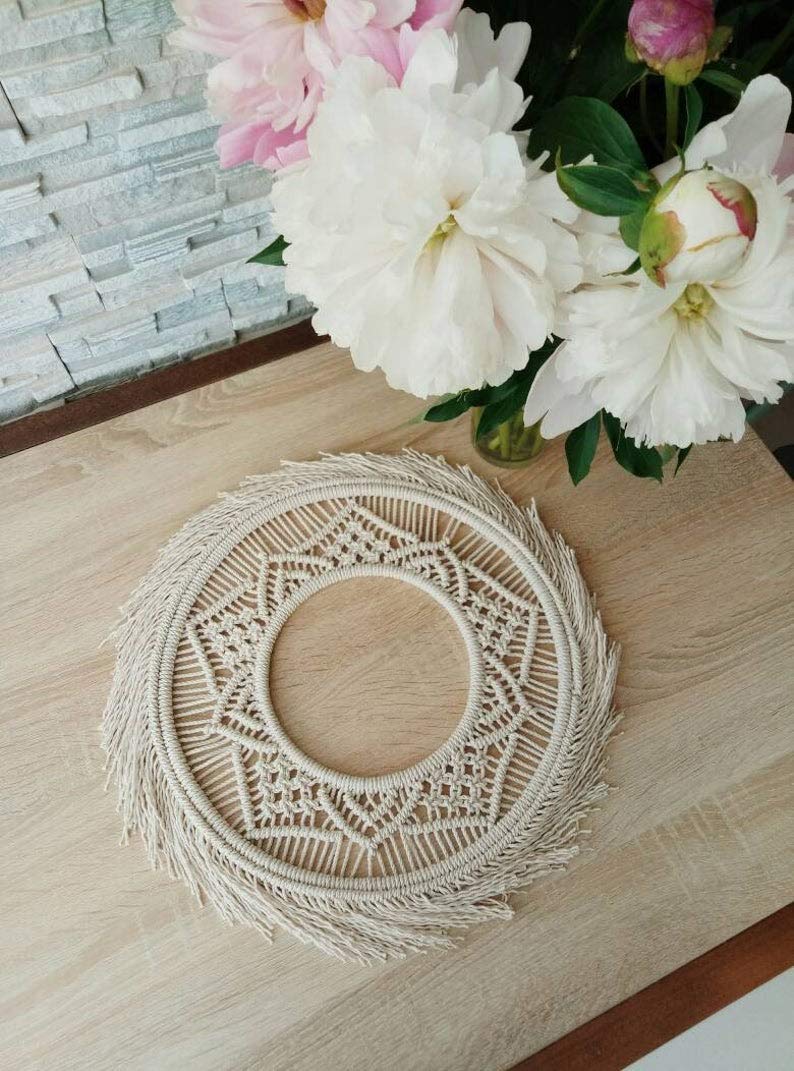 Zazza Home-Round Macrame Wall Hanging, Circle Macrame,Bohemian Decor, Home Decor, Wreath