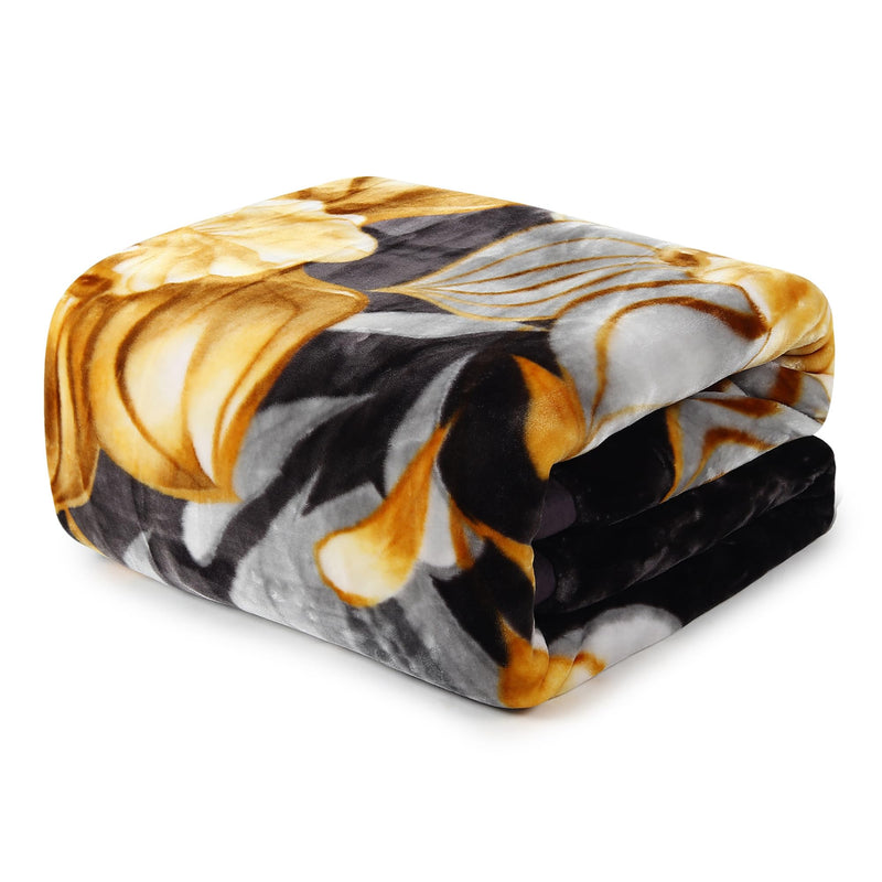 Signature Jubliee Luxuriously Super Soft Double Ply Faux Mink Blanket – Heavyweight 4.5kg for Ultimate Winter Warmth 220x240CM 4.5Kg (Midnight Bloom)