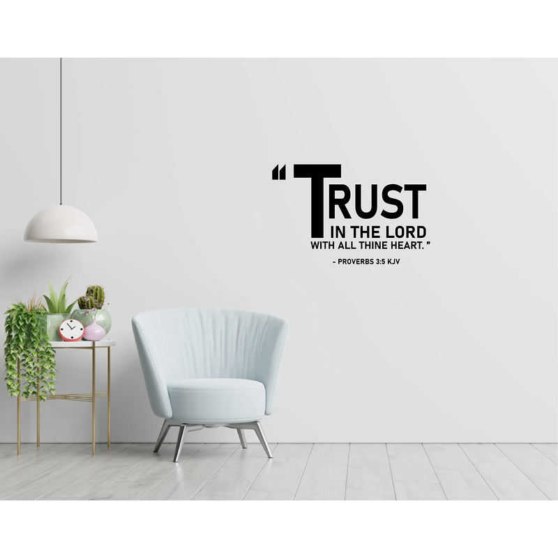 ISEE 360® Trust in The Lord Bible Quotes Wall Stickers for Bedroom Living Room Office Home Decoration Vinyl Die Cut Wall Stickers L X H 50 X 37 Cms