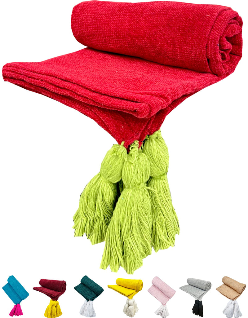 Fashion Throw Blanket Soft Chenille Sofa Throws for 3 Seater