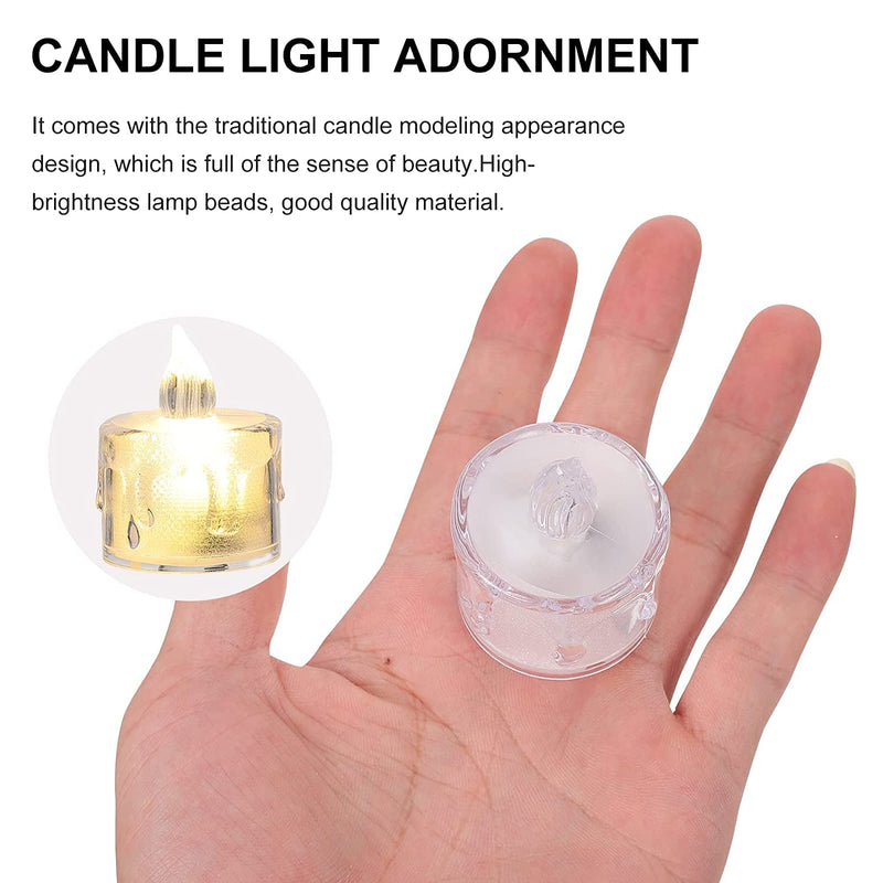 COSKIRA 24pc Clear LED Flameless Candle Crystal LED Tea Light Pack of 6 Battery Operated Flame Less and Smokeless LED Crystal Diamond Diwali Light Candle for Home and Diwali Decoration