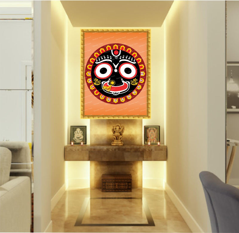 StickerYard Shree Jagannath Wall Stickers for Pooja Room,Mandir Vinyl Stickers Standard Size 19X26INCH (Poster Without Frame)