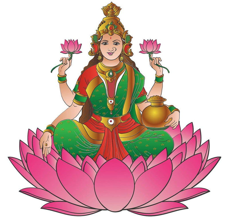 Tuffuk Lord Lakshmi Large Vinyl Wallstickers for Home Decorations(70 cm x 70 cm)5TZ0158