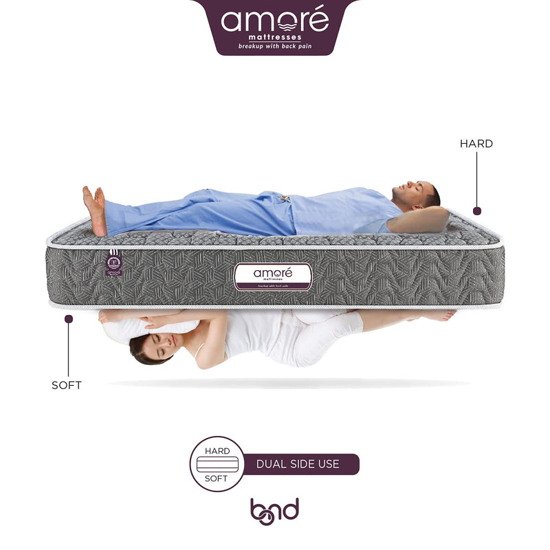 Amore Bond Dual Comfort 5.5 inch High Resilience & Rebonded Foam Orthopedic King Size Mattress (78x72x5.5).